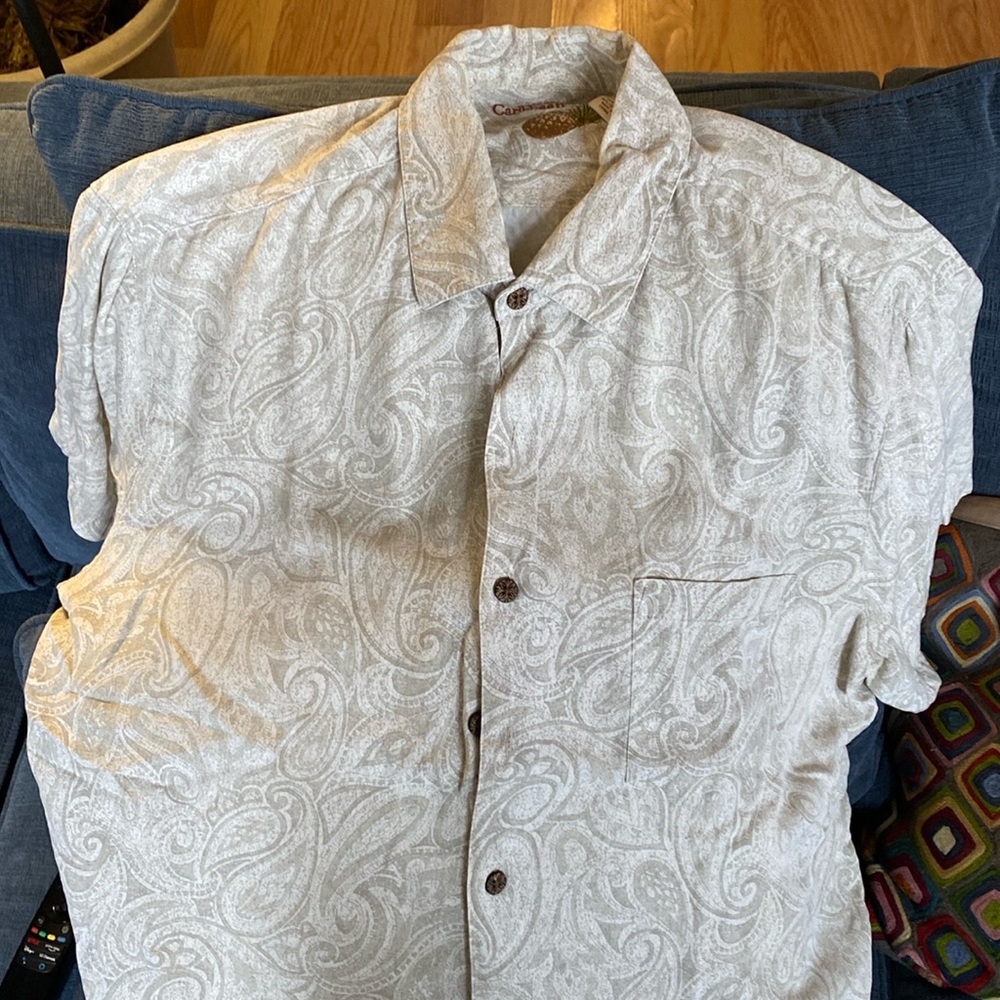 Men’s XL 70% Silk 30% Cotton s/s camp shirt